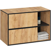 Mobile bagno senza lavabo VAMI sospeso Rovere Craft, Nero 90 cm 2 cassetti 90x45,5x60 cm