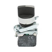 Selettore a 3 posizioni con ritorno, nero, 2NO, 24V/10A, TB4-BD53 Breckner Germany