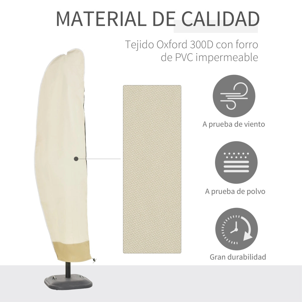 Funda per Ombrellone da Giardino ¨C zephmum ¨C Impermeabile Oxford 600D con Cerniera ?56x220 cm Beige