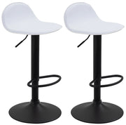 Set 2 Sgabelli Alti Lana in Similpelle bianco,nero