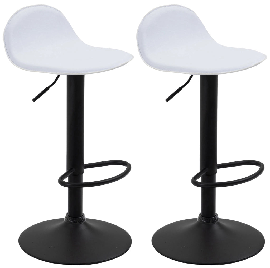 Set 2 Sgabelli Alti Lana in Similpelle bianco,nero