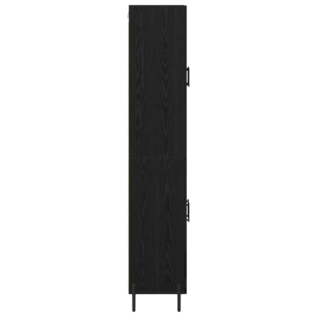 Credenza Rovere Nero 69,5 x 34 x 180 cm Legno multistrato