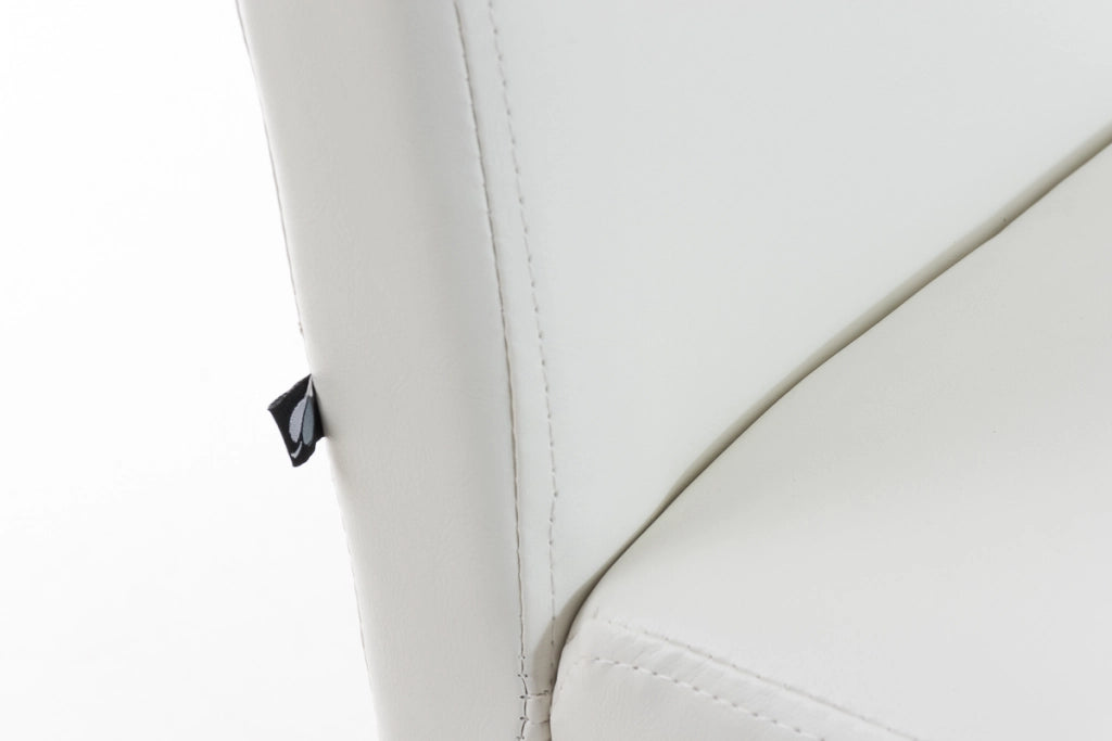 Sedia da pranzo Ina in similpelle bianco,marrone scuro