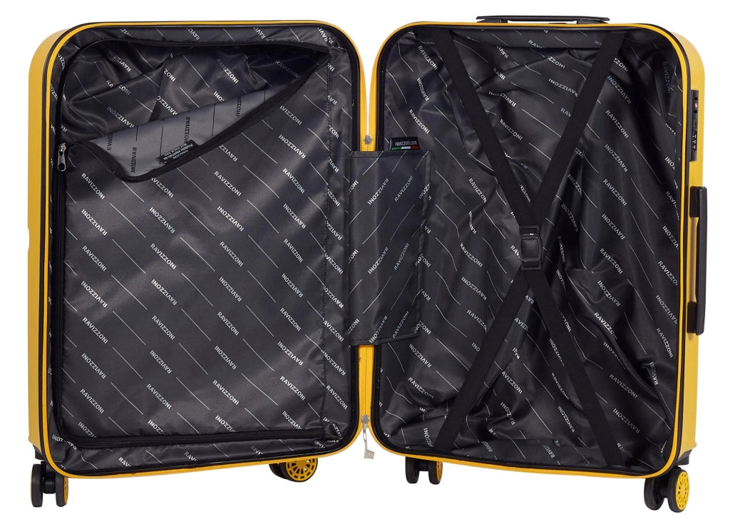 Trolley Valigia Media Rigida in ABS 4 Ruote TSA Ravizzoni Mango Giallo