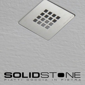 Piatto doccia Semicircolare raggio 55 in pietra SOLIDSTONE alto 2,8 cm - Bianco - Misura: 90x90 x 2,8h