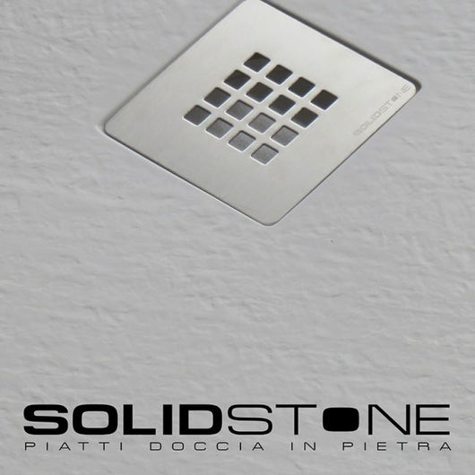 Piatto doccia Semicircolare raggio 55 in pietra SOLIDSTONE alto 2,8 cm - Bianco - Misura: 90x90 x 2,8h