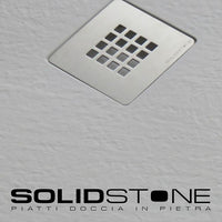 Piatto doccia Semicircolare raggio 55 in pietra SOLIDSTONE alto 2,8 cm - Bianco - Misura: 100x100 x 2,8h