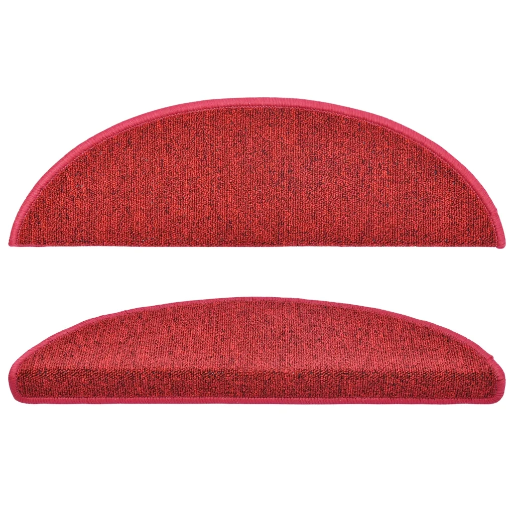 Tappetini per scale 10 pz | Gradini per Scale 56x17x3 cm Rossi semicircolari