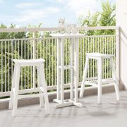 Set Bar da Giardino  3 Pezzi Bianco HDPE