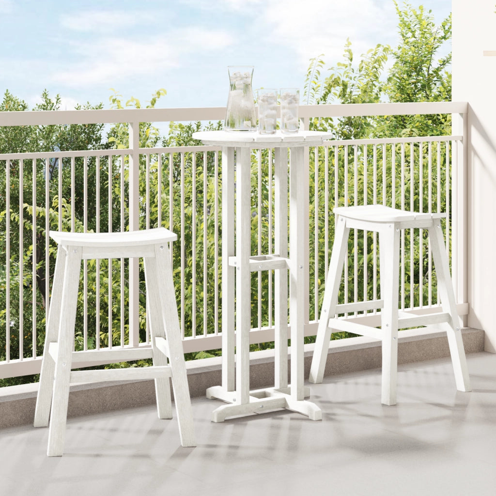 Set Bar da Giardino  3 Pezzi Bianco HDPE