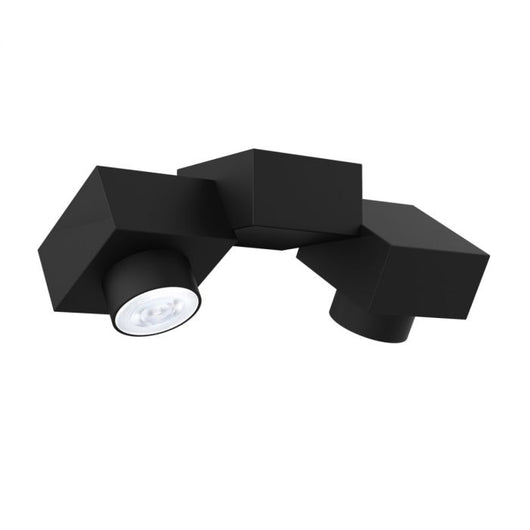 PLAFONIERA CROSS GU10 30X17XH13CM NERA