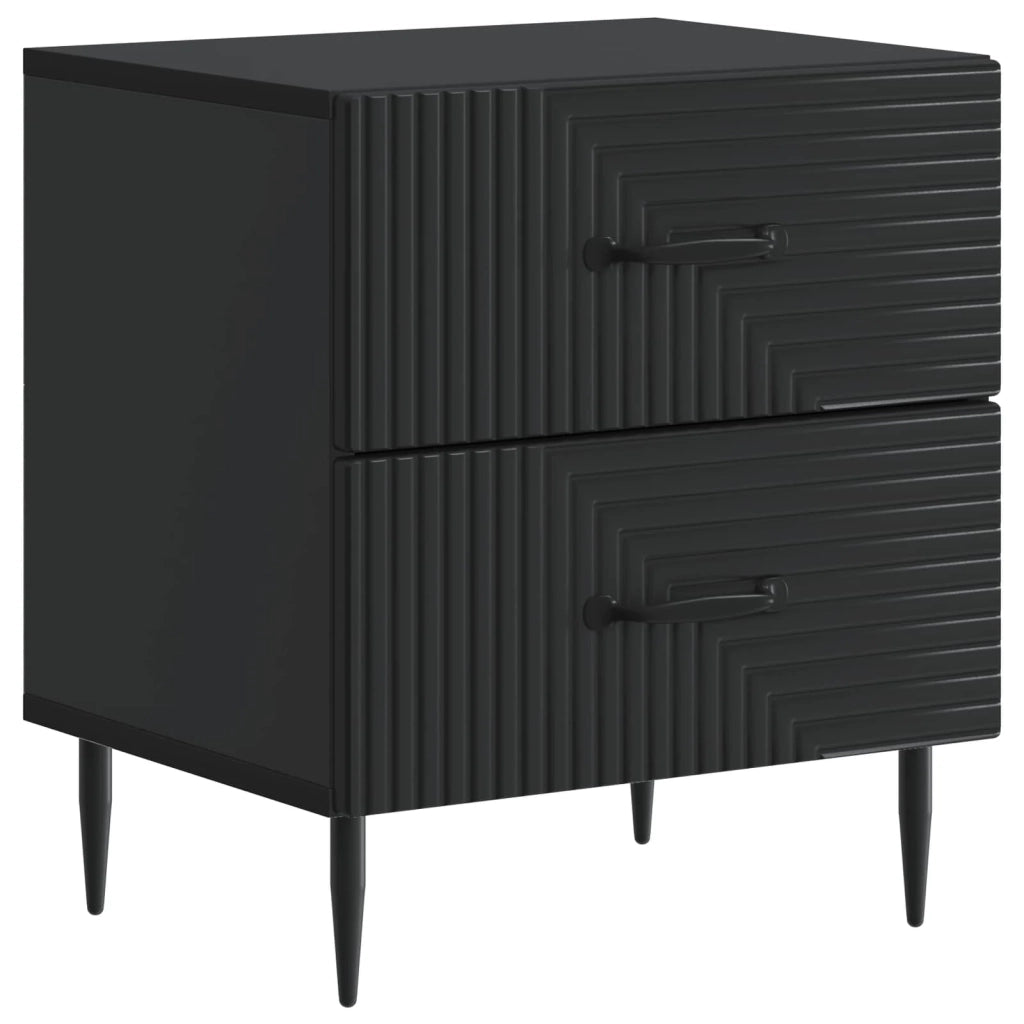 Set di 2 Comodini | Armadio da Notte | Mobiletto da notte con cassetto Nero 43 x 34,5 x 47,5 cm