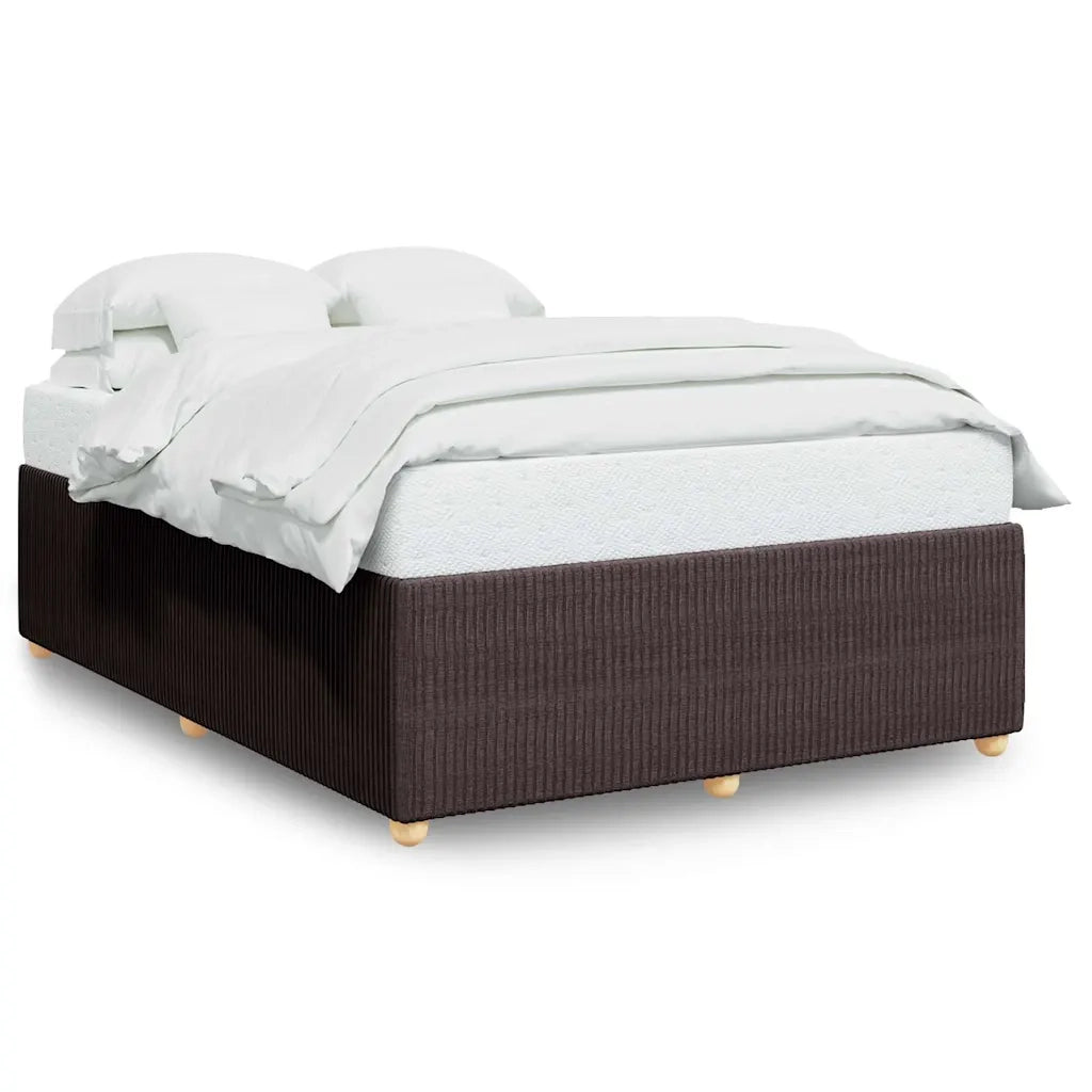 vidaXL Giroletto senza Materasso Marrone Scuro 140x190 cm Tessuto
