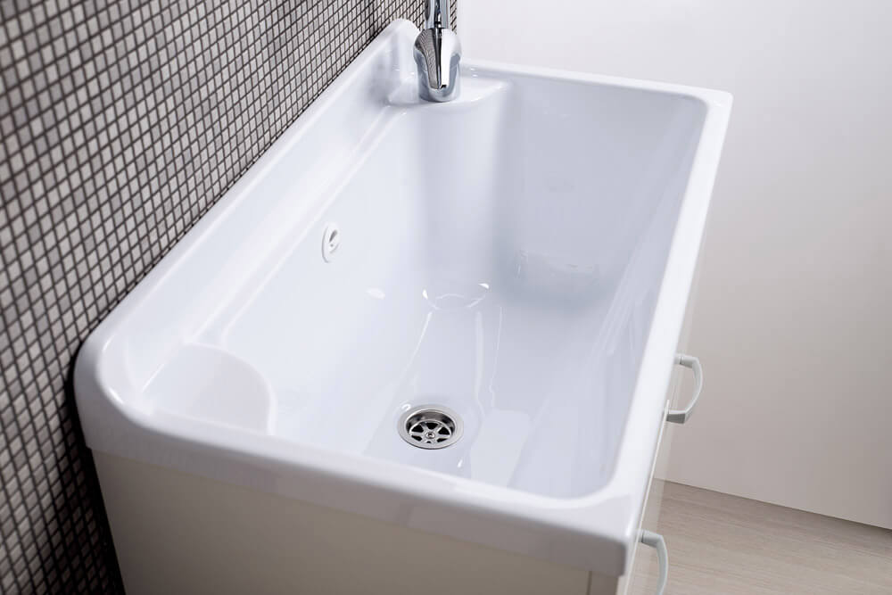 Mobile Lavatoio in ABS 70x40x90 cm 2 Ante Ambrosini Doris Bianco Opaco