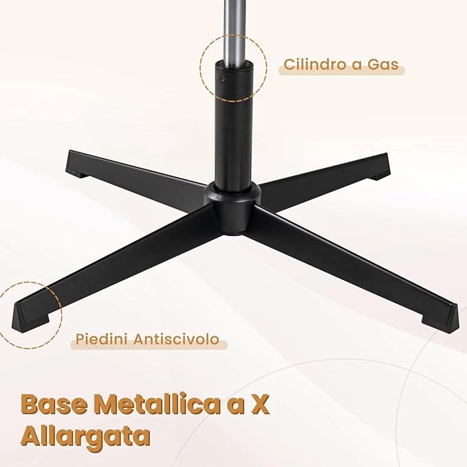 Sedia da Ufficio senza Braccioli, Sedia da Scrivania a Gambe Incrociate con Altezza Regolabile, Rotazione a 360°, Tessuto Morbido, Ampia Seduta Imbottita, Portata 160 kg