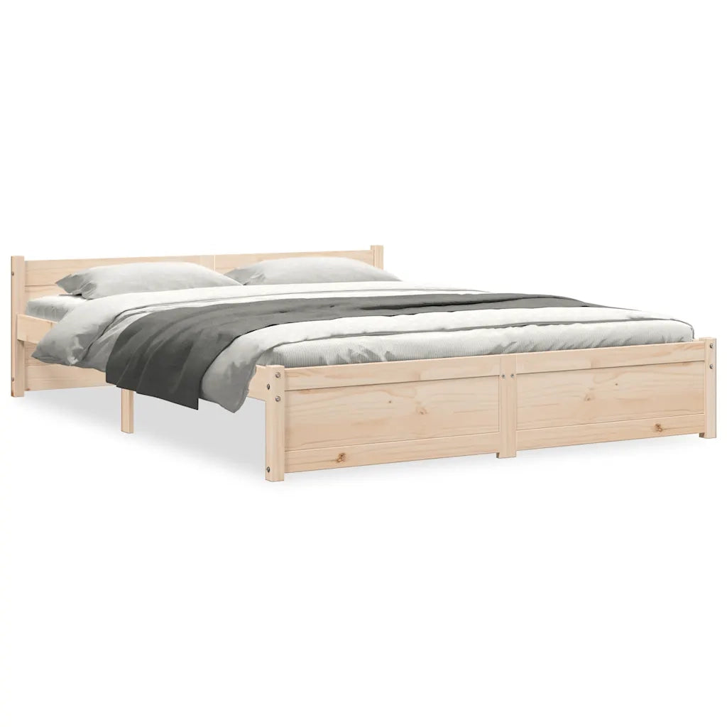 Giroletto-Struttura Letto in Legno Massello 135x190 cm Double 119346