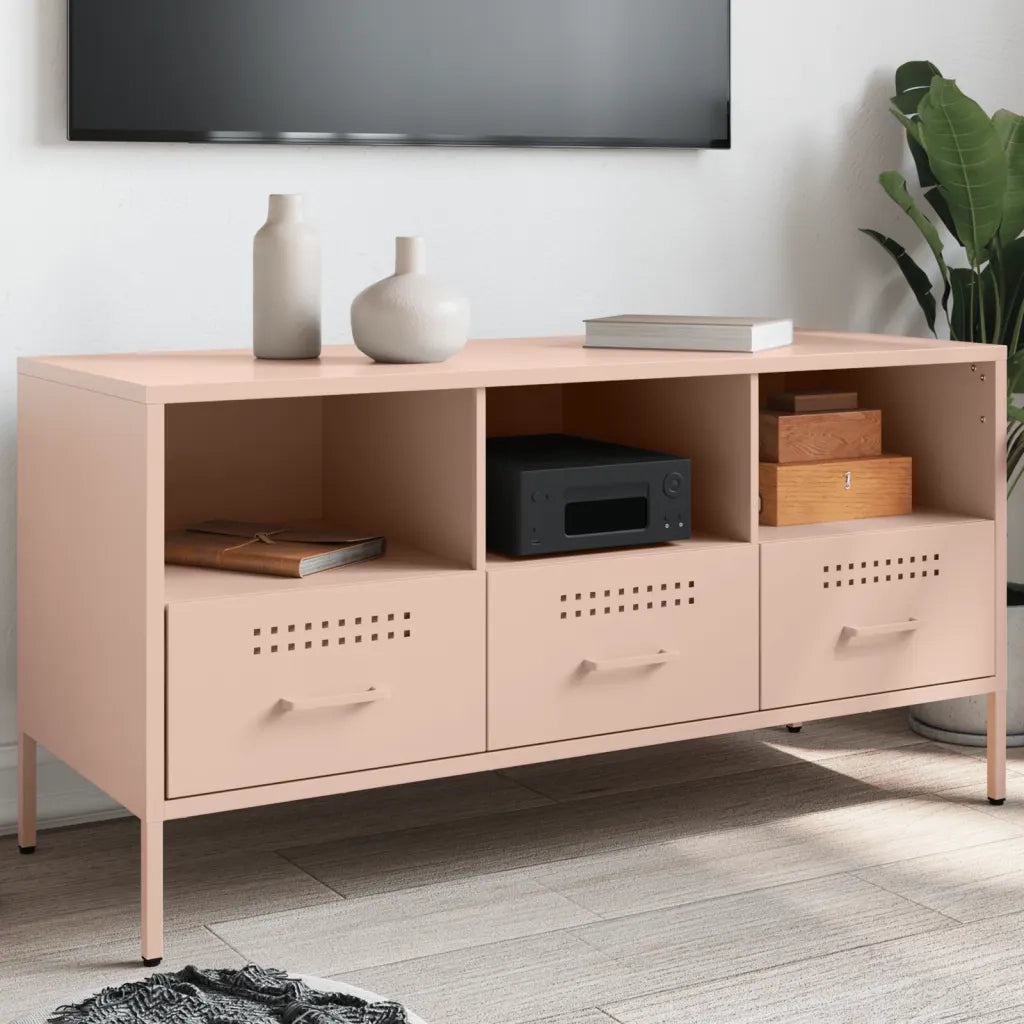 Mobile TV Rosa 100,5x39x50,5 cm in Acciaio 843037