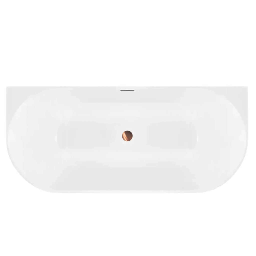 Vasca Bagno A Parete Capri Slim 150cm Copritappo oro spazzolato