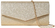 Borsa da sera elegante con pailletti, chiusura con catena rimovibile, piccola borsa da braccio per cerimonia, matrimonio, festa, gala