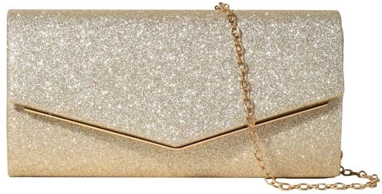 Borsa da sera elegante con pailletti, chiusura con catena rimovibile, piccola borsa da braccio per cerimonia, matrimonio, festa, gala