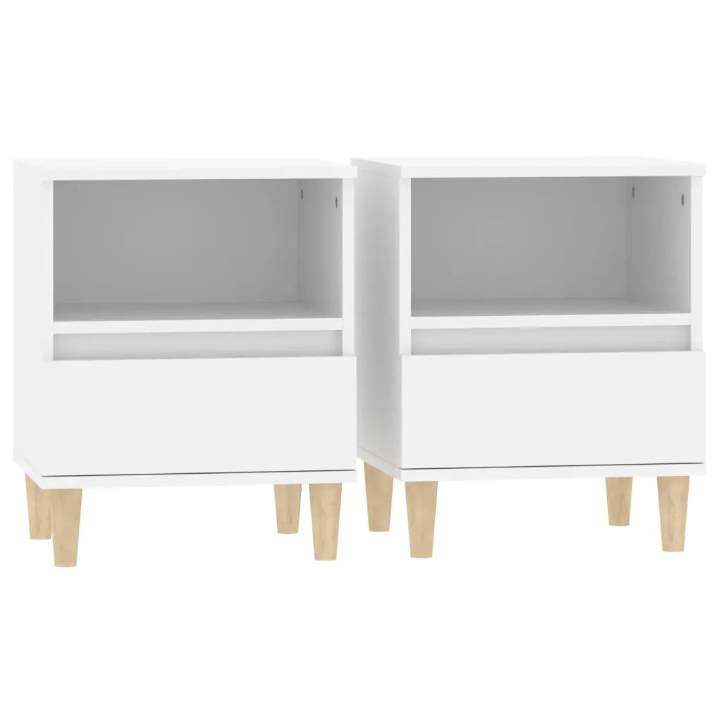 Comodini 2 pz-Set di 2 Tavolino da notte in Bianco 40x35x50 cm 746406