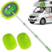 Autowasborstel Telescopico 43", 2-in-1 per Auto, Camper, Caravan, Camion, Vehicoli Commerciali, Multifunzione
