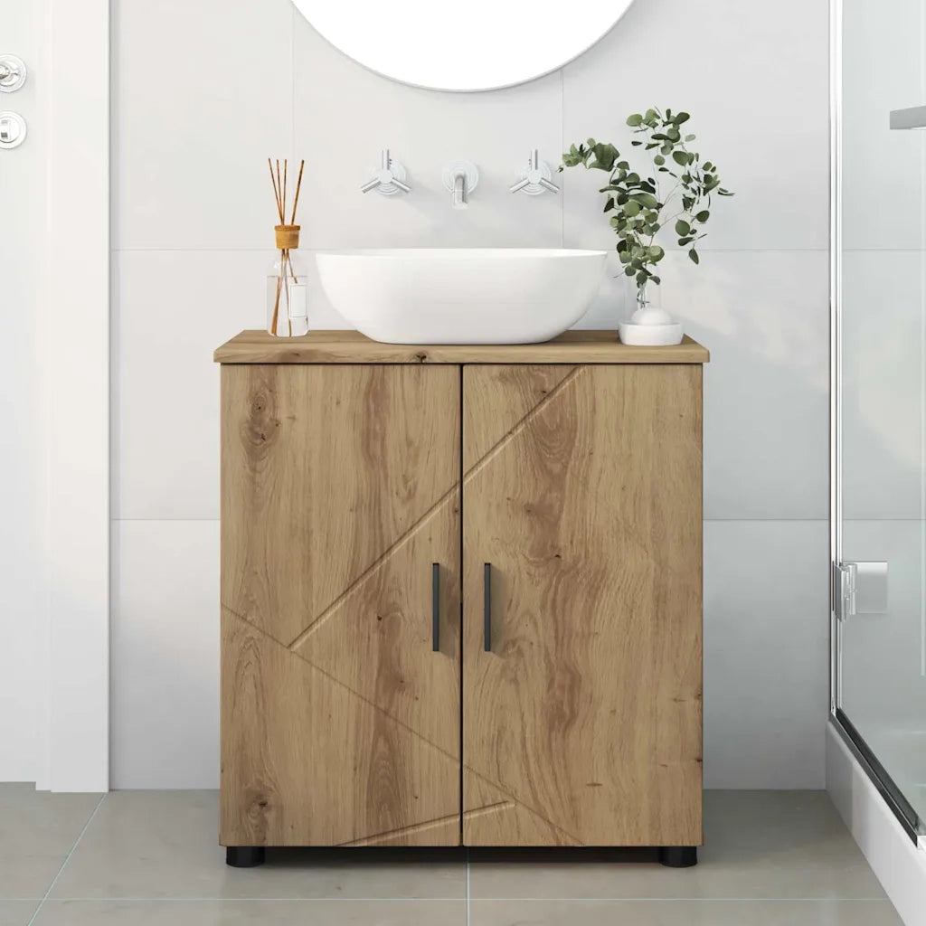 Mobile da Bagno con porta Rovere artigianale 61 x 35 x 64 cm