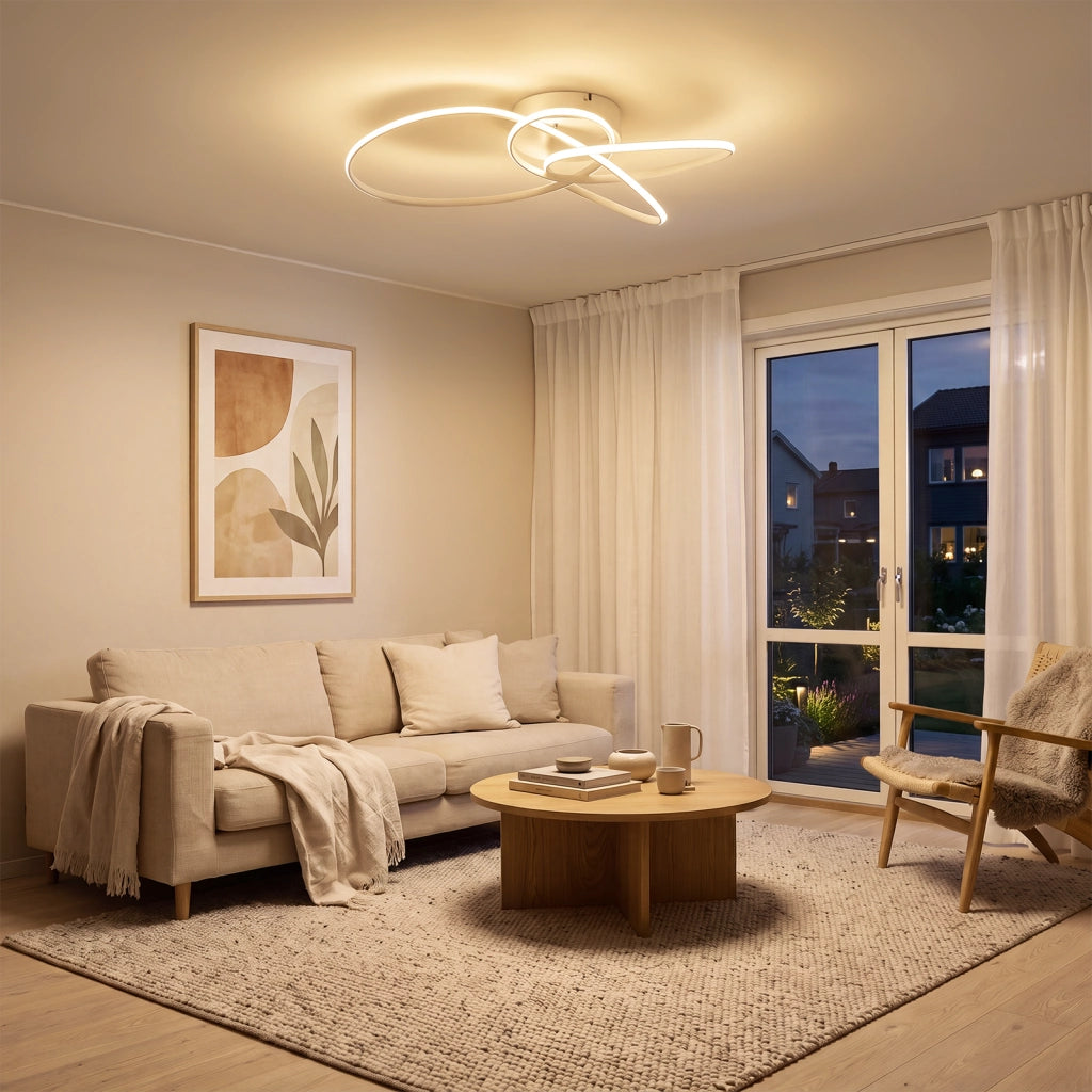ZMH Lampada da Soffitto LED 30W Dimmabile Bianca per Camera Soggiorno