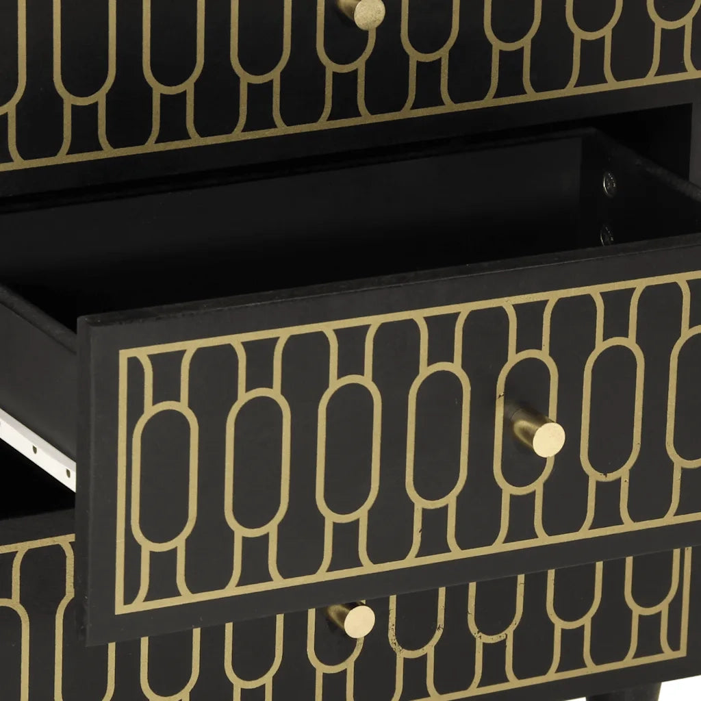 Comodino 50x33x60 cm in Legno Massello di Mango 358329