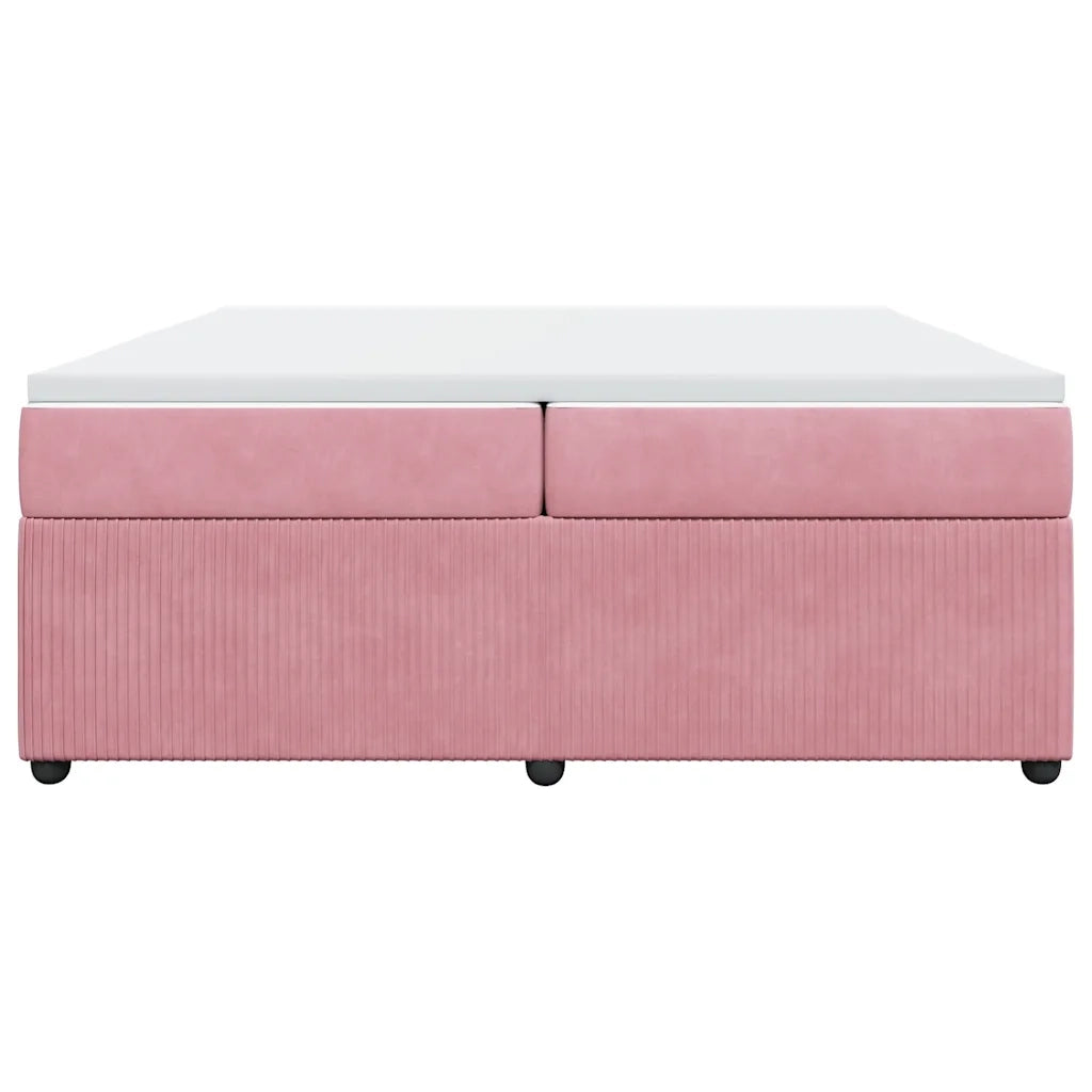 Giroletto a Molle con Materasso Rosa 200x200 cm in Velluto 3285667