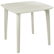 Tavolo da pranzo da giardino Beige chiaro Struttura sintetica 4 posti resistente alle intemperie Patio esterno