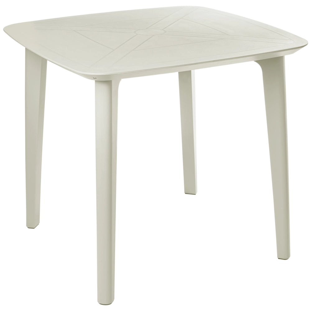 Tavolo da pranzo da giardino Beige chiaro Struttura sintetica 4 posti resistente alle intemperie Patio esterno