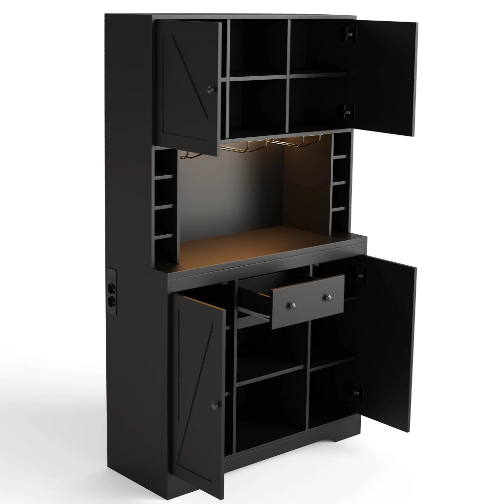 Mobile Cantinetta con LED, Cassetto e Portabicchieri ¨C MINIMAL ¨C 180x105x40 cm