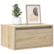 vidaXL Comodino a Parete con luci LED Rovere Sonoma
