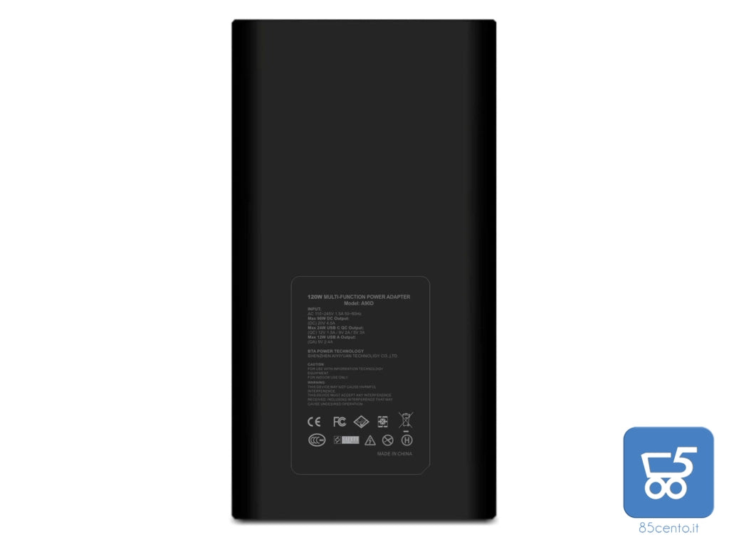 BatPower A90D 90W Slim Caricabatterie sostitutivo compatibile HP con USB QC Ricarica rapida + 30w