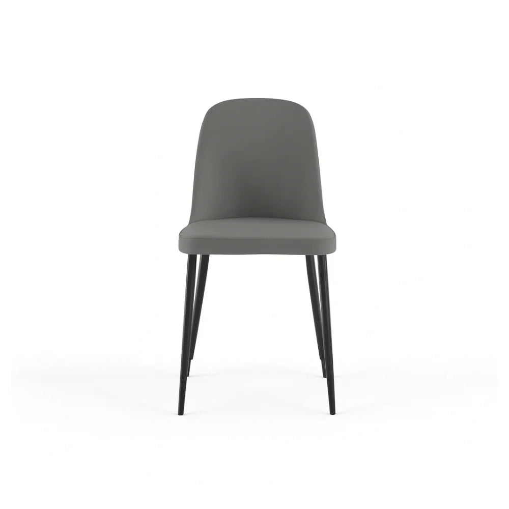 Set di 4 sedie da pranzo imbottite in tessuto soft touch effetto velluto grigio chiaro Gaelia con struttura in metallo facili da pulire | Duzzle