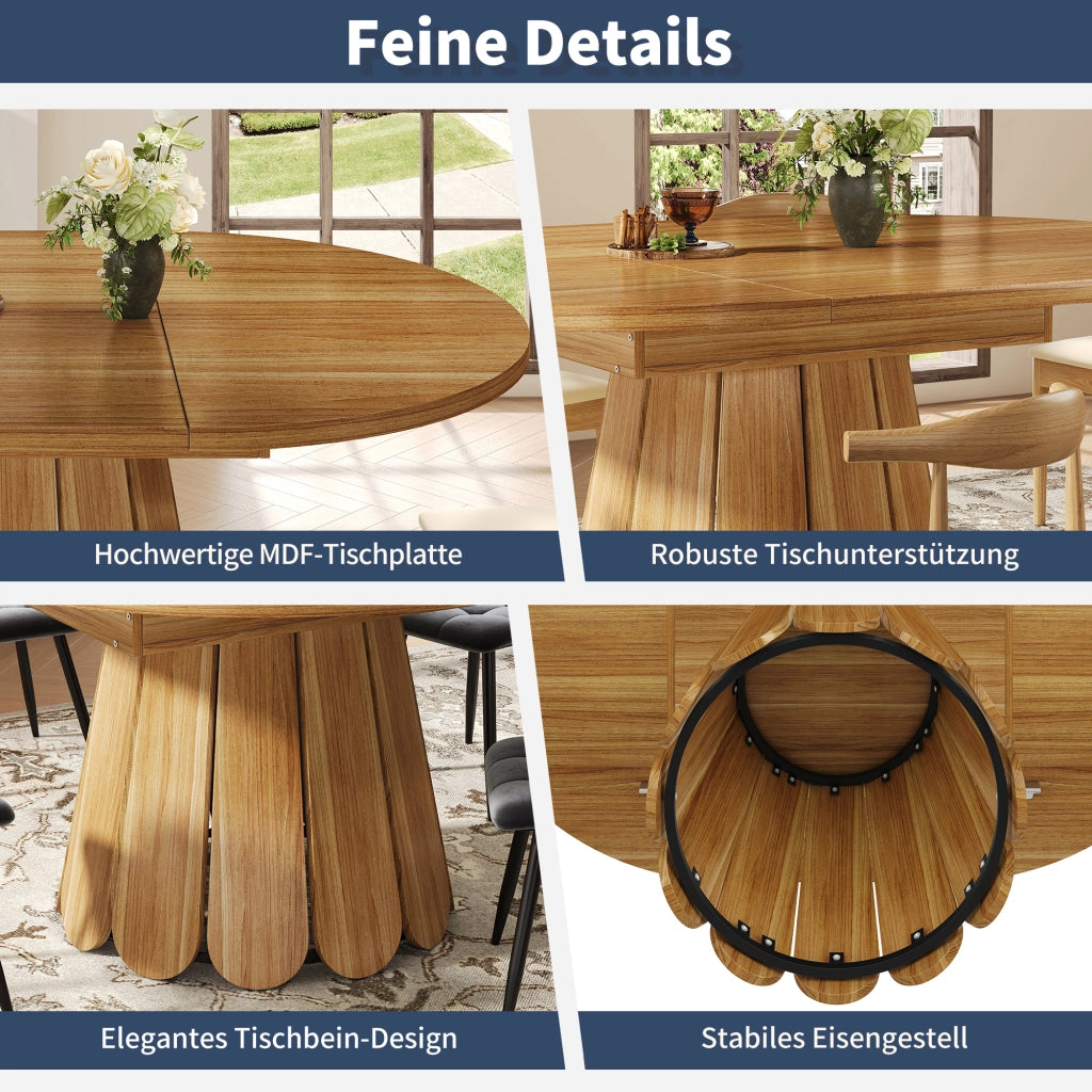 TAVOLO da pranzo allungabile 118-158x118x76,8 cm MDF marrone