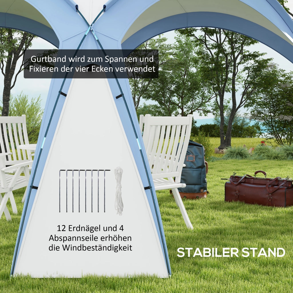 Gazebo da Giardino 3,5x3,5m ¨C Xylo ¨C Impermeabile Azzurro con Porta