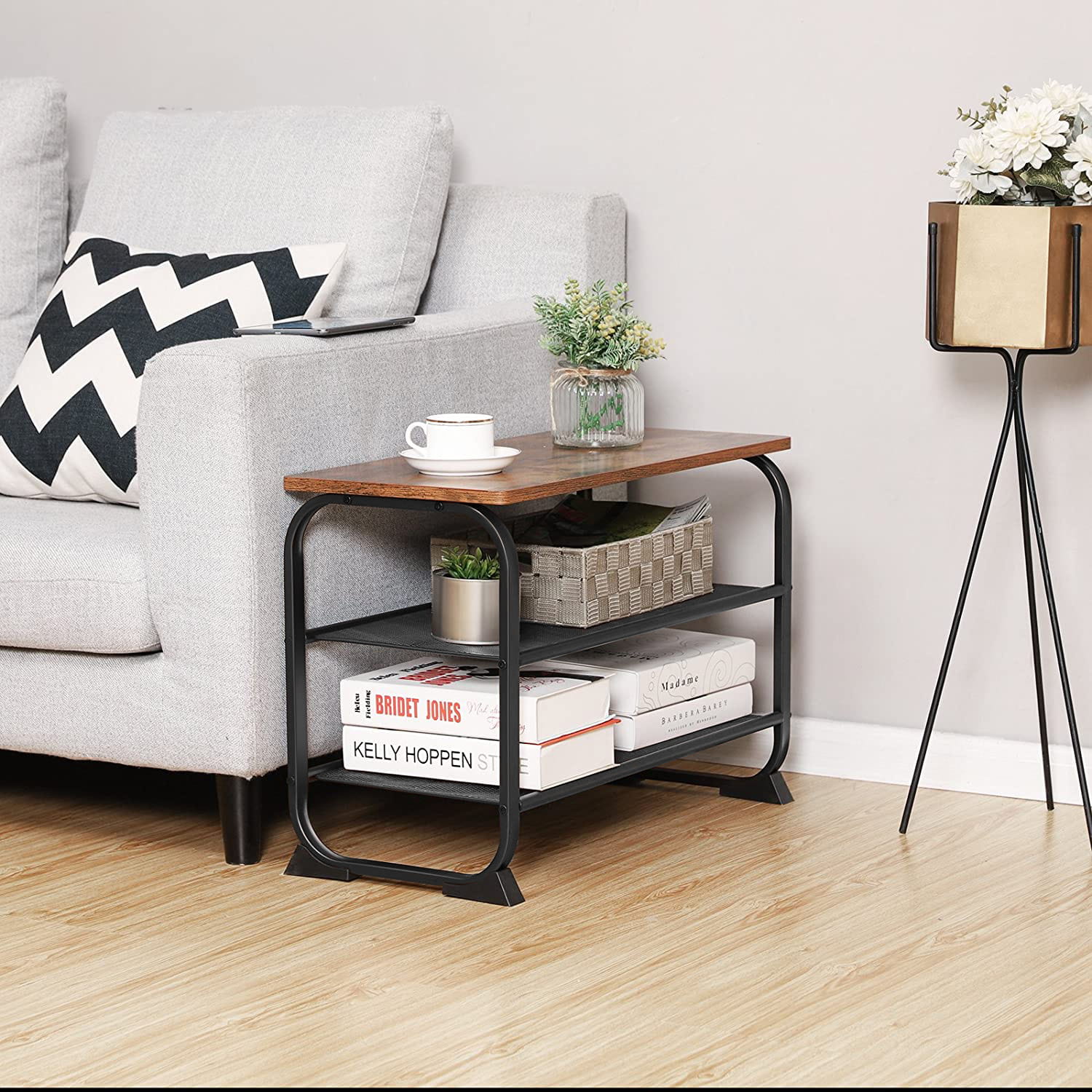 Scarpiera industriale VALORA con seduta per corridoio, marrone rustico, LMR32A