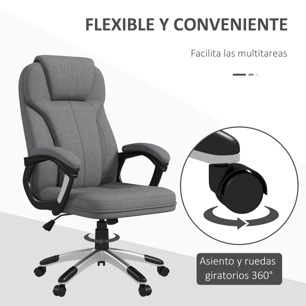 Sedia da Ufficio Girevole Basculante ¨C Xylo ¨C Grigio con Braccioli Altezza Regolabile 66x75x110-120cm