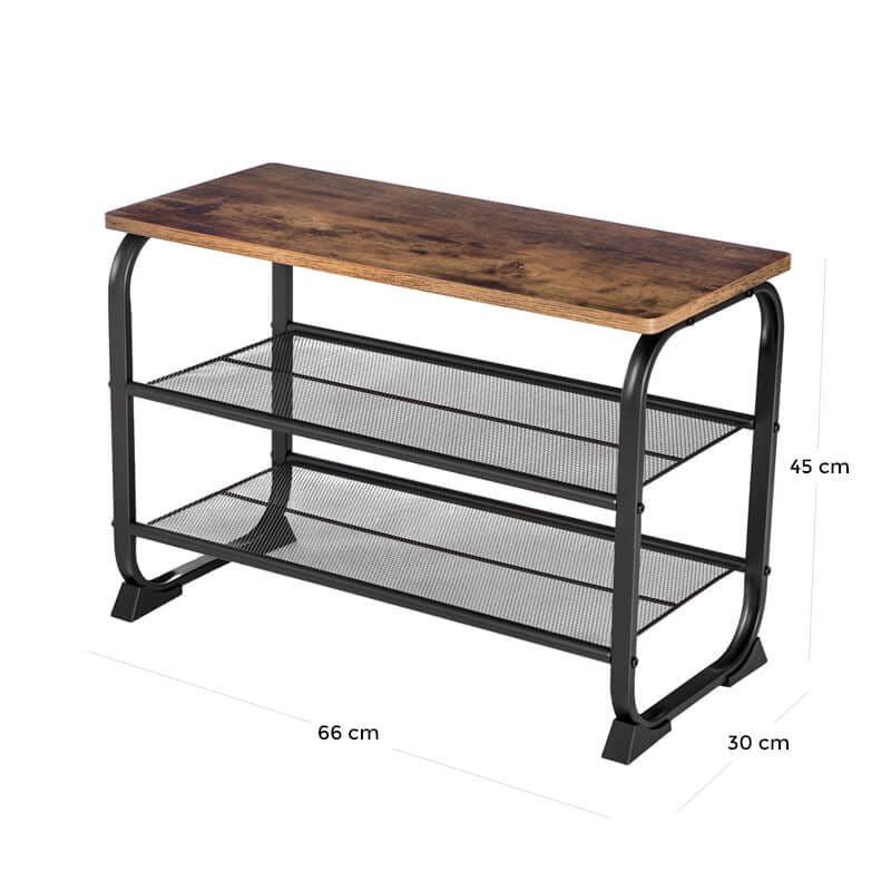 Scarpiera industriale VALORA con seduta per corridoio, marrone rustico, LMR32A