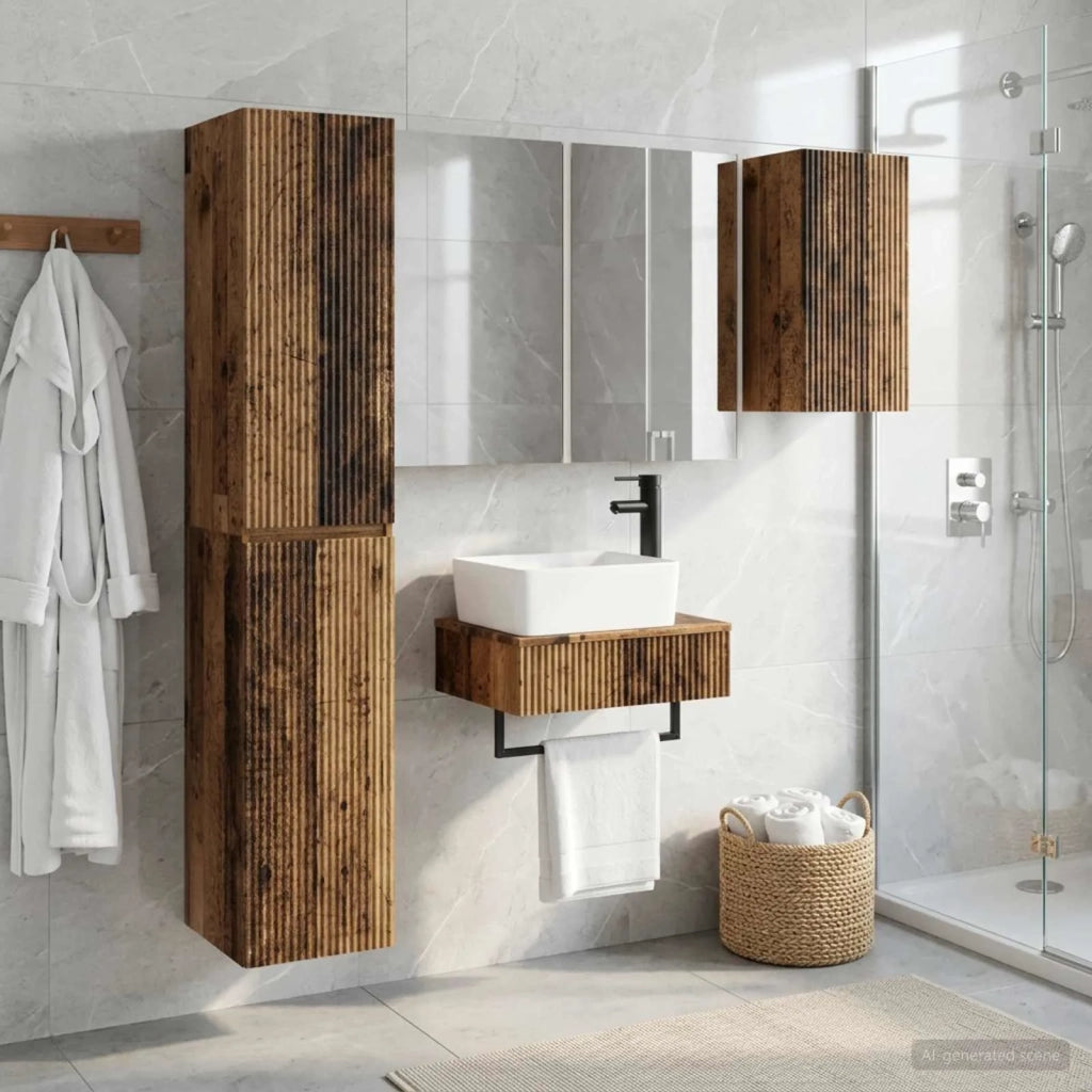 Set di mobili per il bagno 5 pcs Legno antico 3407285
