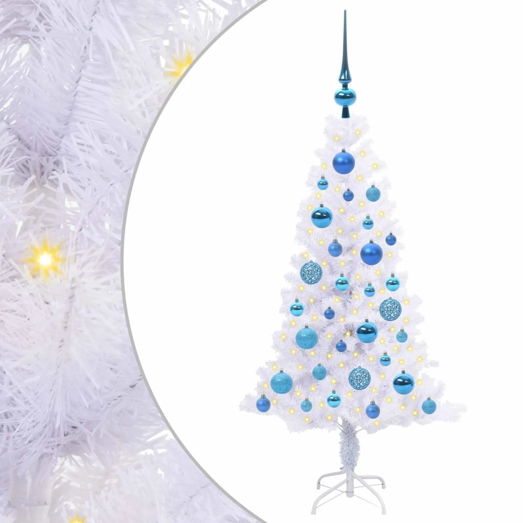 Albero di Natale | Decorazioni natalizie artificiale Bianco 120 cm PVC e Acciaio