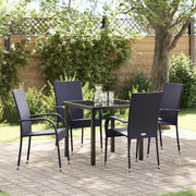 Set da Pranzo per Giardino 5 pcs Nero 3379402