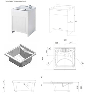 Mobile Lavatoio in PVC 60x50x85 cm Serranda e Asse Forlani Laundry Shutter
