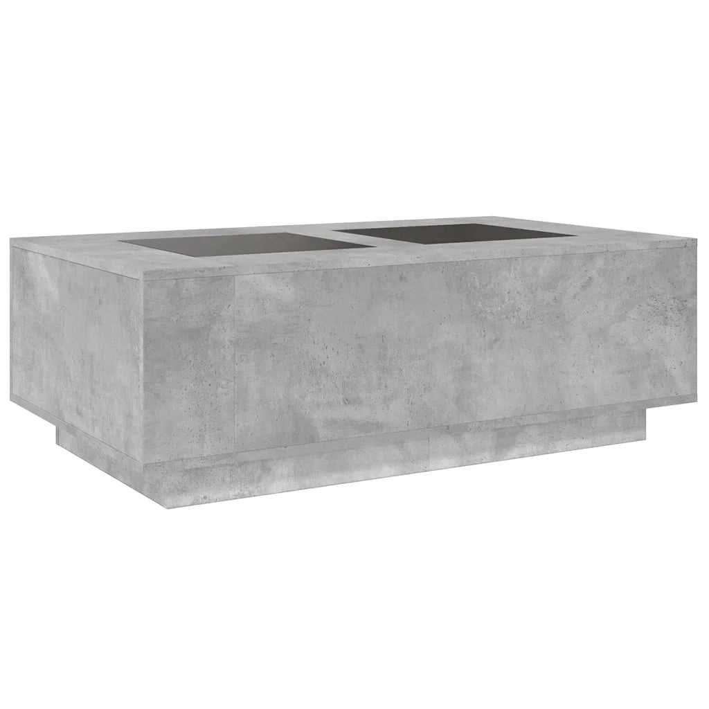 Tavolino Salotto con LED Infinity Grigio Cemento 116x69x40 cm