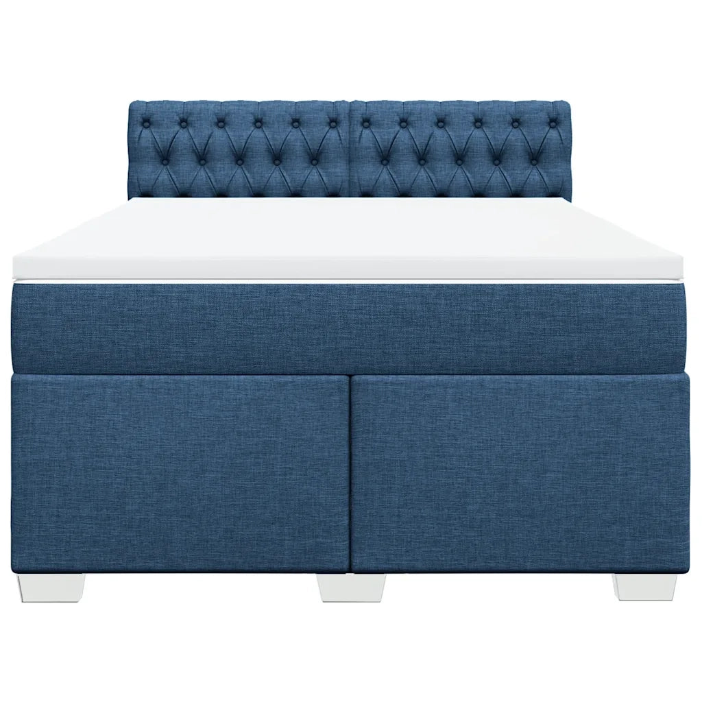 Giroletto a Molle con Materasso Blu 140x190 cm in Tessuto