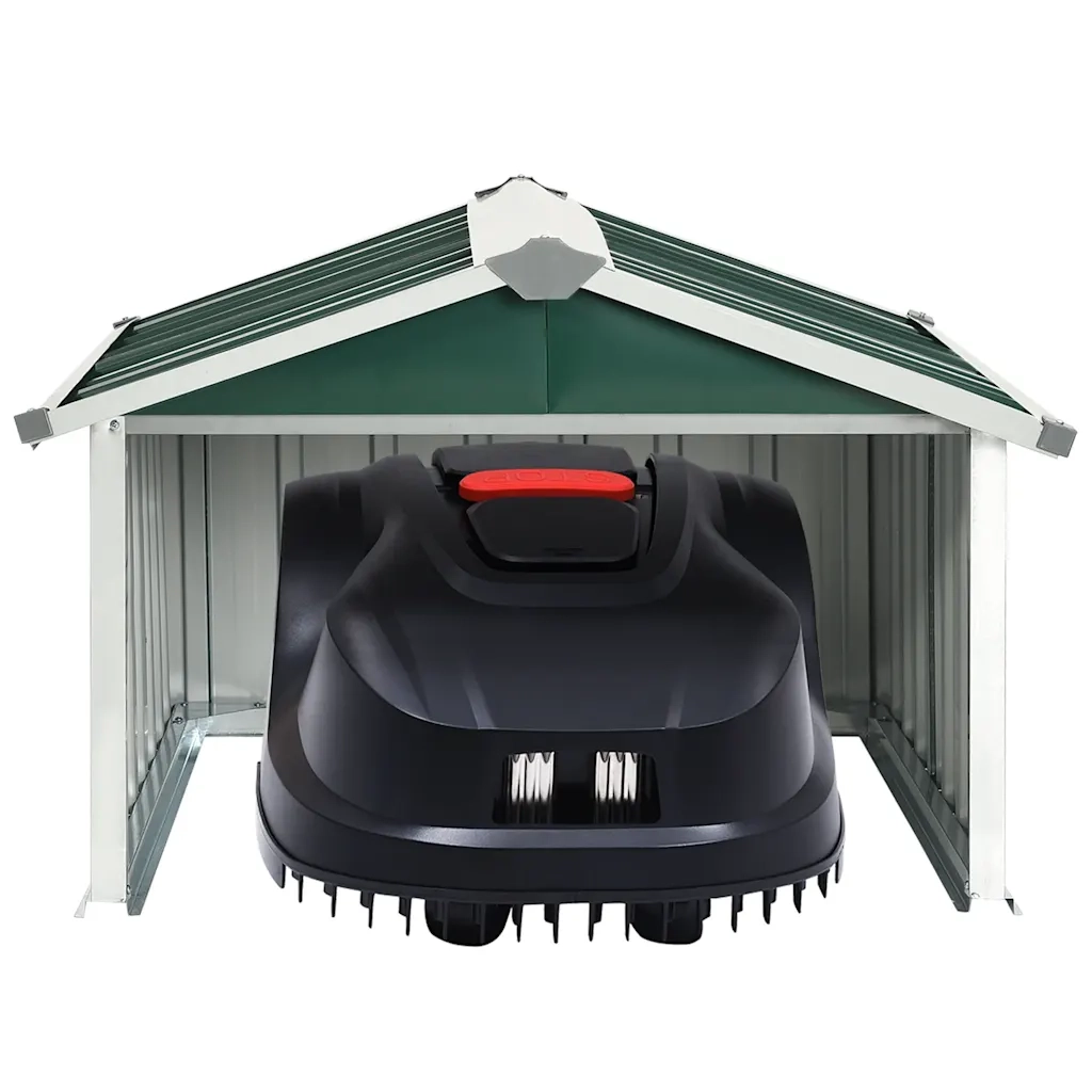 Capanno per Robot Tosaerba-Casetta da Giardino 92x97x63 cm Acciaio Zincato Verde