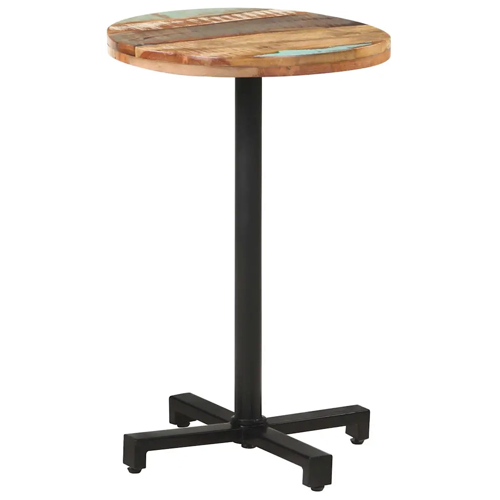 Tavolo da Bistrot Rotondo Ø50x75 cm Legno Massello di Recupero 320287