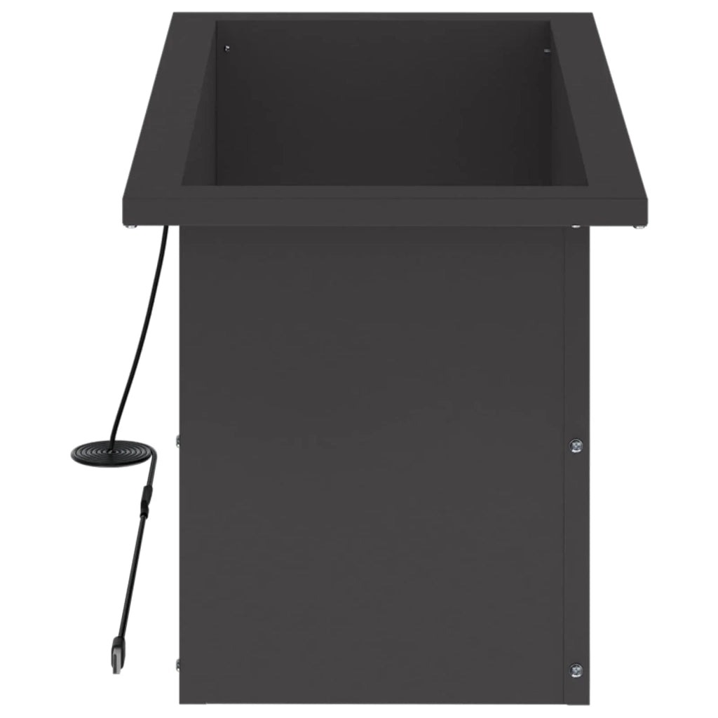 Fioriera da giardino con LED Nero 30 x 60 x 30 cm Acciaio 8008084